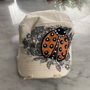 Cap with bling Lady bug